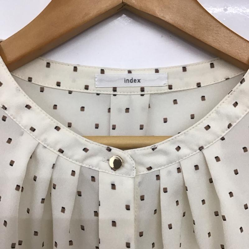 インデックス index シャツ、ブラウス 長袖 長袖シャツ ノーカラーシャツ M プリント 白 / ホワイト /  レディース USED 古着 中古 10132944