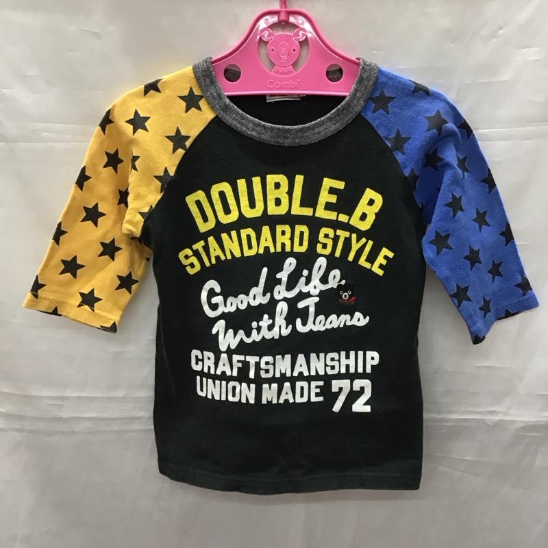 ダブルB Double B Tシャツ 七分袖 63-5202-561-13 ラグランスリーブ 星 キッズ 100cm 100cm ロゴ、文字 黒 / ブラック / X 青 / ブルー / X 黄 / イエロー /  ボーイズ USED 古着 中古 10116902