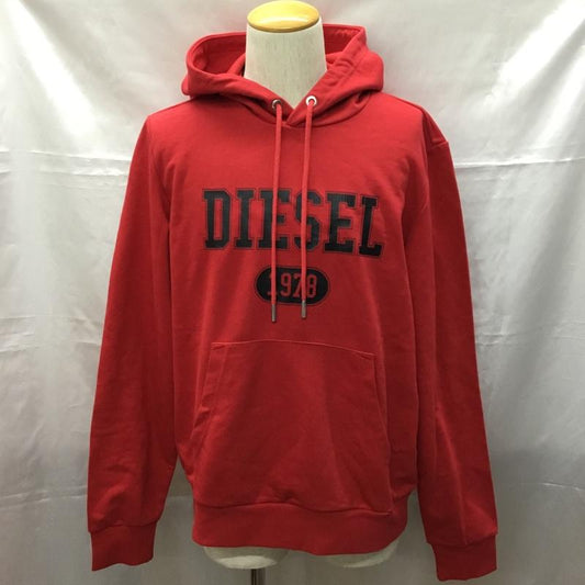 ディーゼル DIESEL パーカー 長袖 長袖パーカー フード付きパーカー プリントスウェット トレーナー L ロゴ、文字 赤 / レッド /  メンズ USED 古着 中古 10109362