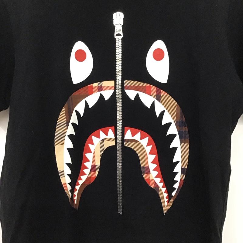 アベイシングエイプ A BATHING APE Tシャツ 半袖 001TEH302051X SHARK TEE シャーク S プリント 黒 / ブラック /  レディース USED 古着 中古 10133557