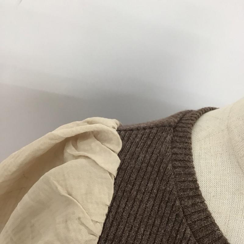 アルシーヴ archives カットソー 長袖 長袖カットソー クルーネックカットソー パフスリーブ 無地 茶 / ブラウン /  レディース USED 古着 中古 10123844