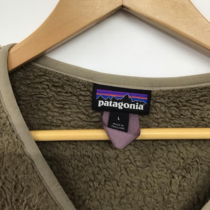 パタゴニア patagonia ベスト ベスト フリースベスト ノースリーブカットソー フロントボタン L ロゴ、文字 ベージュ / ベージュ /  メンズ USED 古着 中古 10142439
