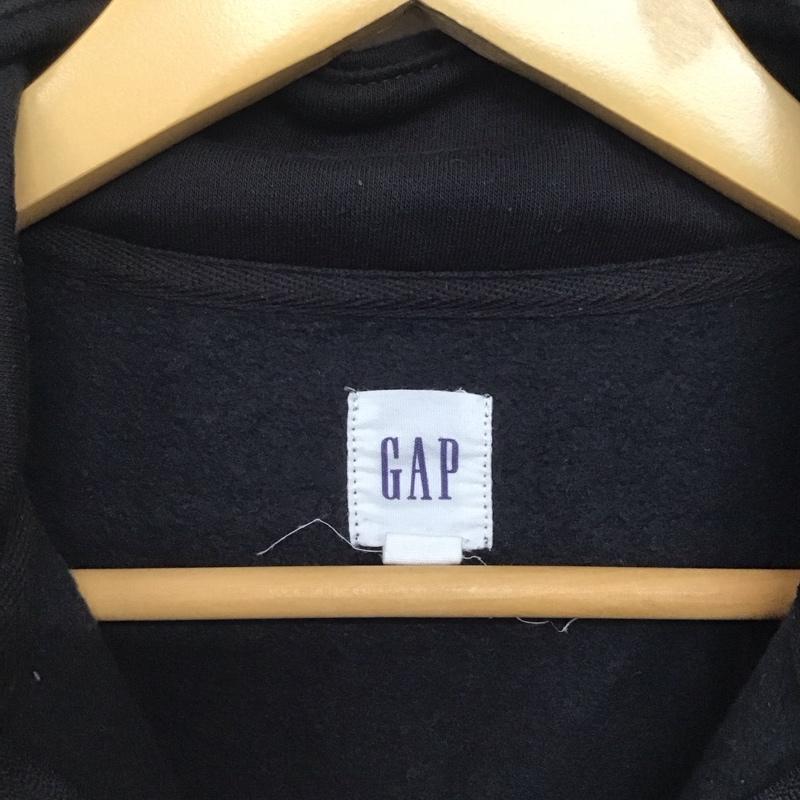 ギャップ GAP トレーナー 長袖 長袖トレーナー スウェット ジップネック M ロゴ、文字 黒 / ブラック /  メンズ USED 古着 中古 10142572