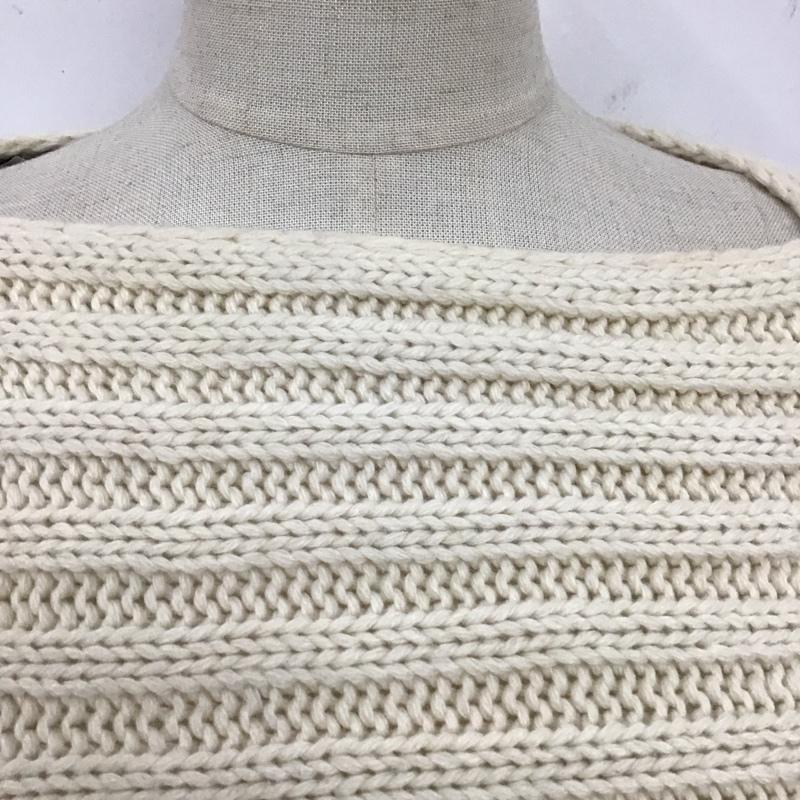 ザラ ZARA ニット、セーター 七分袖 6873 108 712 アシンメトリー ポンチョ M 無地 アイボリー / アイボリー /  レディース USED 古着 中古 10119631