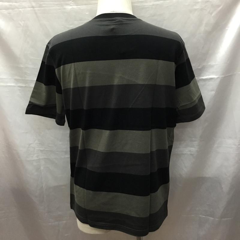 ナンバーナイン NUMBER (N)INE Tシャツ 半袖 半袖カットソー プリントTシャツ クルーネックカットソー 2 ボーダー柄 黒 / ブラック / X 灰 / グレー /  メンズ USED 古着 中古 10116127