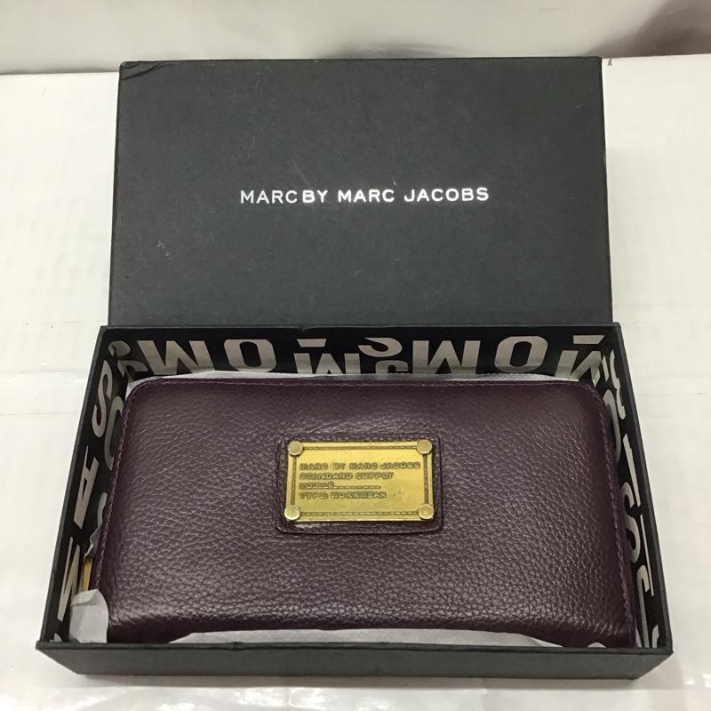 マークバイマークジェイコブス MARC by MARC JACOBS 財布 長財布 ラウンドファスナー 箱有 WORKWEAR ロゴ、文字 紫 / パープル /  レディース USED 古着 中古 10113365