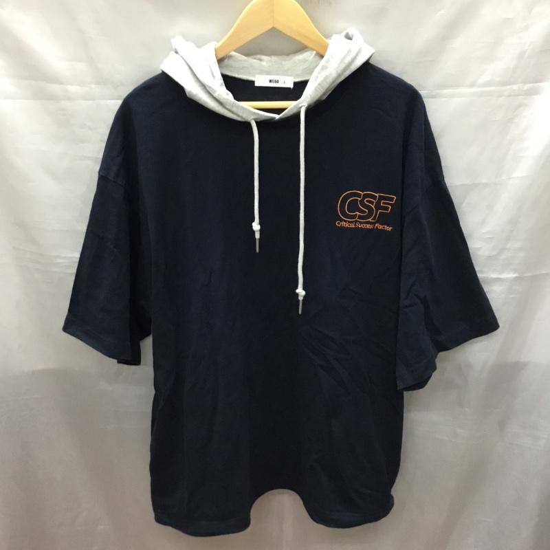 ウィゴー WEGO パーカー 長袖 WE21SM04-M0033 ヘビーウエイト ロゴ刺繍Tパーカー L ロゴ、文字 紺 / ネイビー / X 橙 / オレンジ /  メンズ USED 古着 中古 10119285