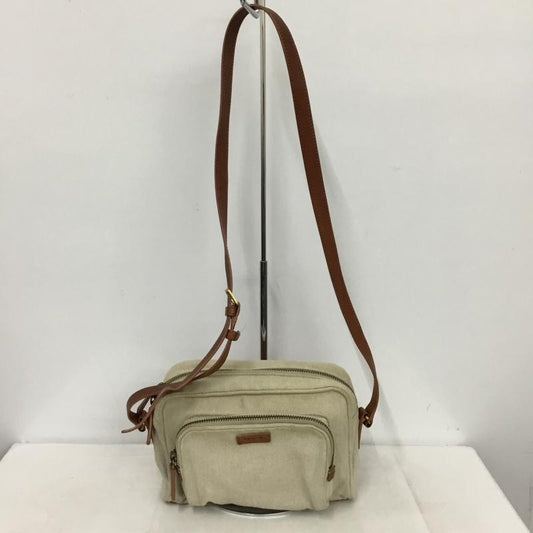 アニエス・ベー agnes b. ショルダーバッグ ショルダーバッグ NS14C-01 ヘンプ レザー ロゴ、文字 茶 / ブラウン / X アイボリー / アイボリー /  レディース USED 古着 中古 10147142