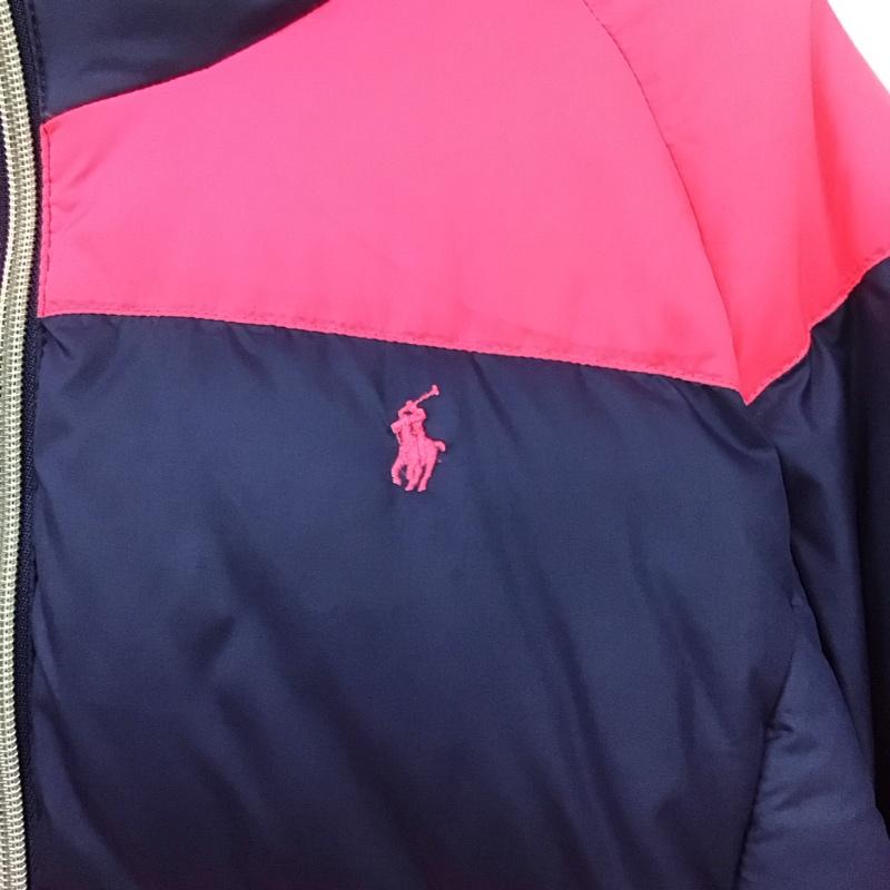 ポロラルフローレン POLO RALPH LAUREN ジャケット、上着 ダウンジャケット XL 無地 紺 / ネイビー / X 桃 / ピンク /  ガールズ USED 古着 中古 10132407