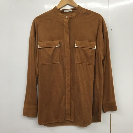 ジーナシス JEANASIS シャツ、ブラウス 長袖 JS064109MC アノラックプルオーバーシャツ FREE 無地 茶 / ブラウン /  レディース USED 古着 中古 10140694