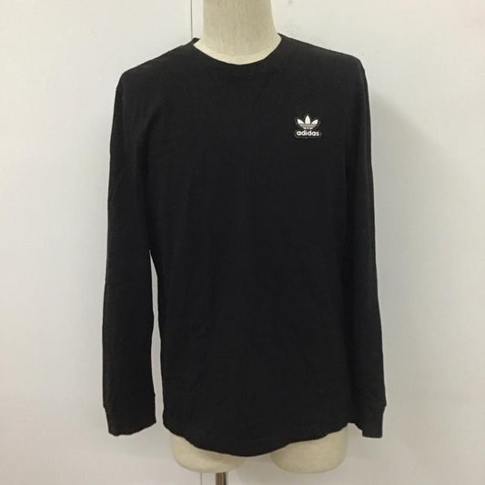 アディダス adidas カットソー 長袖 DX4209 長袖Tシャツ ロングスリーブカットソー スポーツウェア プリントTシャツ L ロゴ、文字 黒 / ブラック /  メンズ USED 古着 中古 10110399