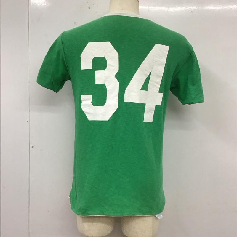 チャンピオン Champion Tシャツ 半袖 半袖カットソー プリントTシャツ クルーネックカットソー リバーシブル S プリント 白 / ホワイト / X 緑 / グリーン /  メンズ USED 古着 中古 10112821