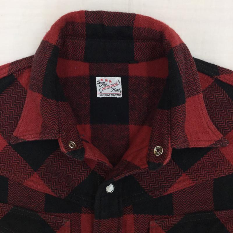 フラットヘッド The Flat Head シャツ、ブラウス 長袖 36 チェック 赤 / レッド /  メンズ USED 古着 中古 10141440