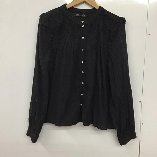 ザラ ZARA シャツ、ブラウス 長袖 L 無地 黒 / ブラック /  レディース USED 古着 中古 10132009