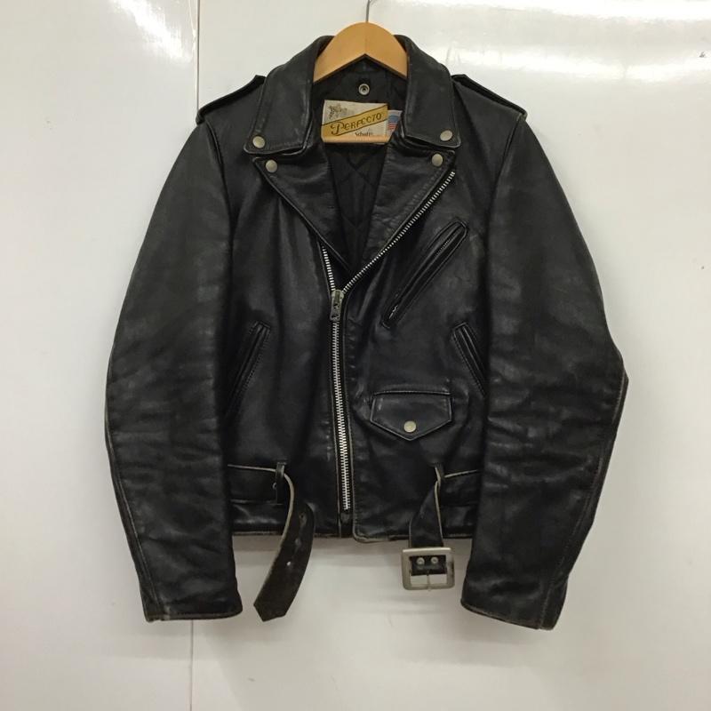 ショット schott ジャケット、上着 ジャケット、ブレザー レザージャケット カジュアルジャケット ライダース ジップアップジャケット ヴィンテージ 古着 34 無地 黒 / ブラック /  メンズ USED 古着 中古 10116557