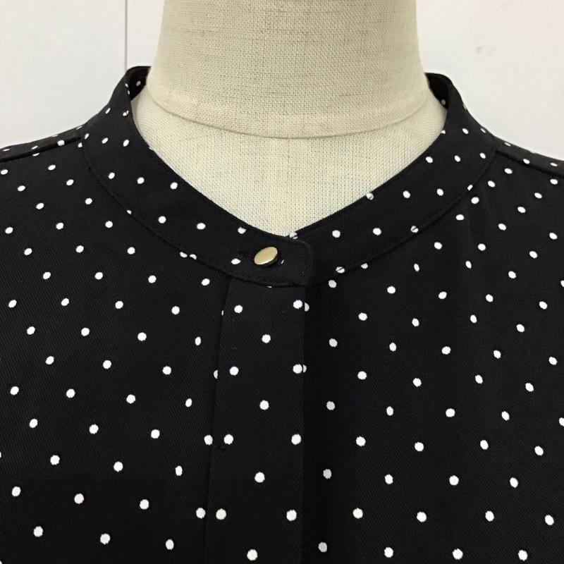 アデイインザライフ ユナイテッドアローズ A day in the life UNITED ARROWS ワンピース ロングスカート 6326-699-0493 プリーツ スキッパーシャツワンピース FREE ドット 紺 / ネイビー / X 白 / ホワイト /  レディース USED 古着 中古 10114423