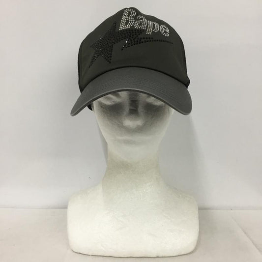 アベイシングエイプ A BATHING APE 帽子 キャップ CRYSTAL STONE STA LOGO MESH CAP ラインストーン メッシュ BAPE STA ロゴ、文字 黒 / ブラック / X 灰 / グレー / X カーキ / カーキ /  メンズ USED 古着 中古 10146882