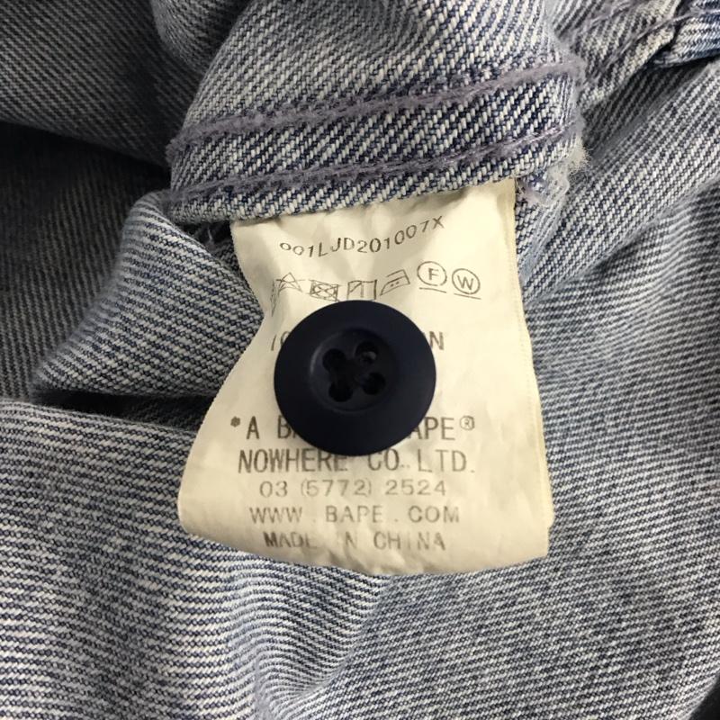 アベイシングエイプ A BATHING APE シャツ、ブラウス 長袖 長袖シャツ 無地シャツ カラーシャツ デニムシャツ M 無地 インディゴ / インディゴ /  メンズ USED 古着 中古 10142387