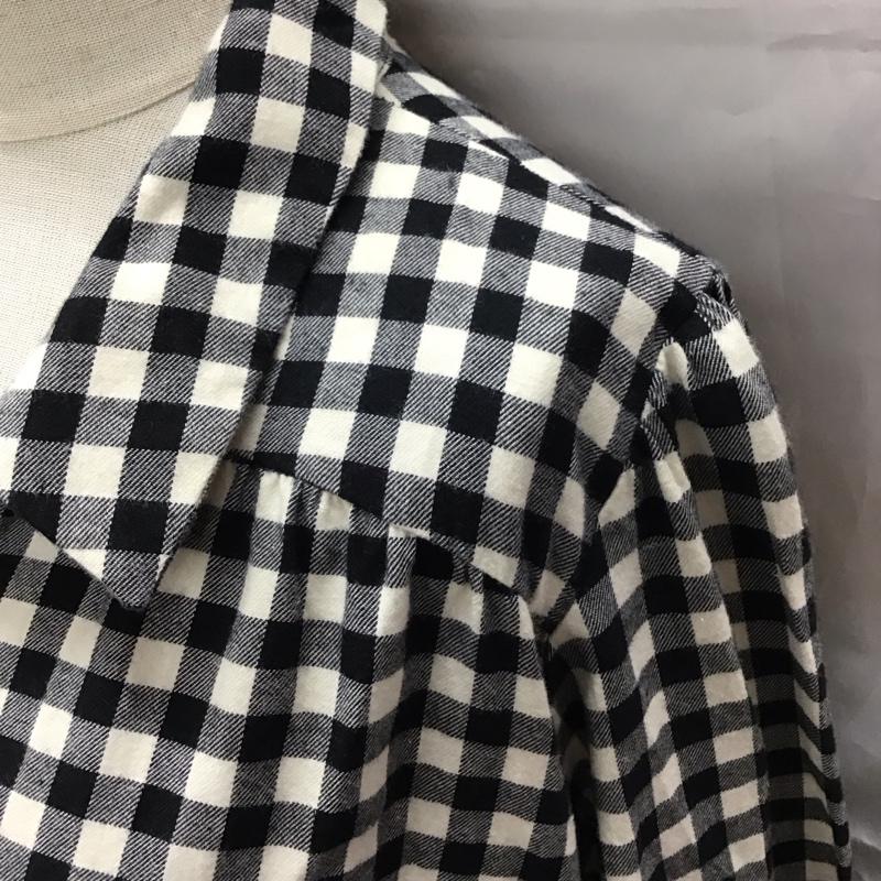 ザラ ZARA ワンピース ひざ丈スカート 2098 530 064 ティアード 長袖 XL チェック 黒 / ブラック / X 白 / ホワイト /  レディース USED 古着 中古 10112459