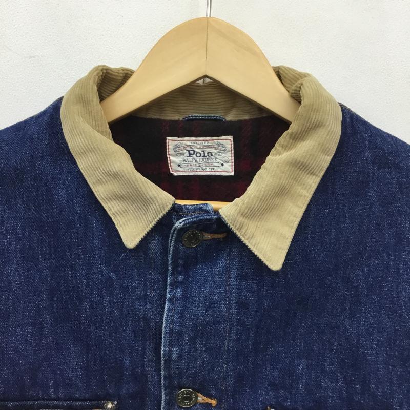 ラルフローレン RALPHLAUREN ジャケット、上着 ジャケット、ブレザー 80 s デニムジャケット L 無地 X チェック インディゴ / インディゴ /  メンズ USED 古着 中古 10117341