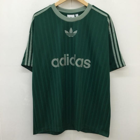 アディダス adidas Tシャツ 半袖 JP1028 XL ロゴ、文字 緑 / グリーン /  メンズ USED 古着 中古 10144404