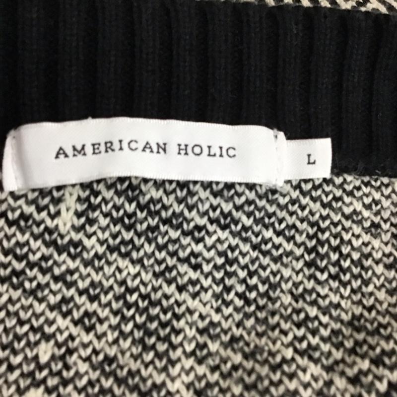 アメリカンホリック AMERICAN HOLIC ベスト ベスト HA23L2X0200 Vネックジャガードニットベスト L 総柄 白 / ホワイト / X 黒 / ブラック /  レディース USED 古着 中古 10113800