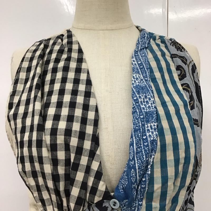 キャピタル KAPITAL ワンピース ロングスカート ノースリーブ パッチワーク リネン XS 総柄 マルチカラー / マルチカラー /  レディース USED 古着 中古 10114235