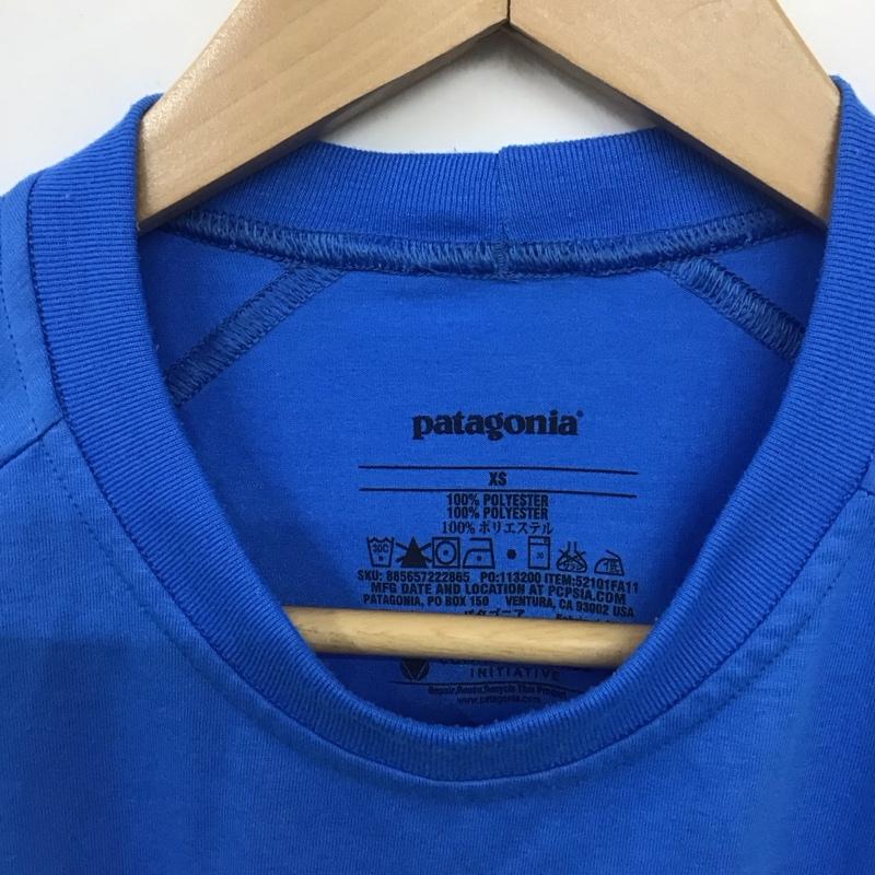パタゴニア patagonia カットソー 長袖 長袖カットソー 無地カットソー クルーネック XS ロゴ、文字 青 / ブルー /  メンズ USED 古着 中古 10131115