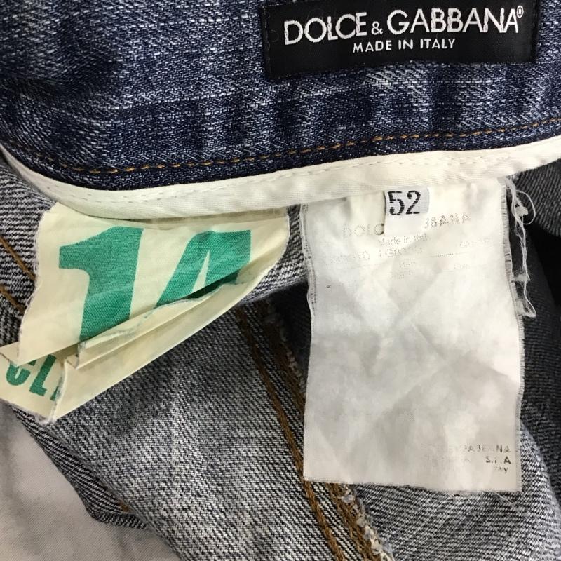 ドルチェアンドガッバーナ DOLCE&GABBANA パンツ デニム、ジーンズ デニムパンツ ワイドパンツ カジュアルパンツ ダメージ加工 インディゴ / インディゴ /  メンズ USED 古着 中古 10137976