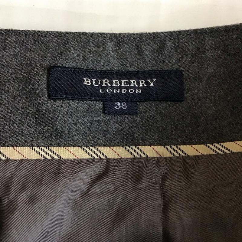 バーバリーロンドン Burberry London スカート ひざ丈スカート ひざ丈スカート プリーツスカート カジュアルスカート 38 無地 灰 / グレー /  レディース USED 古着 中古 10118002