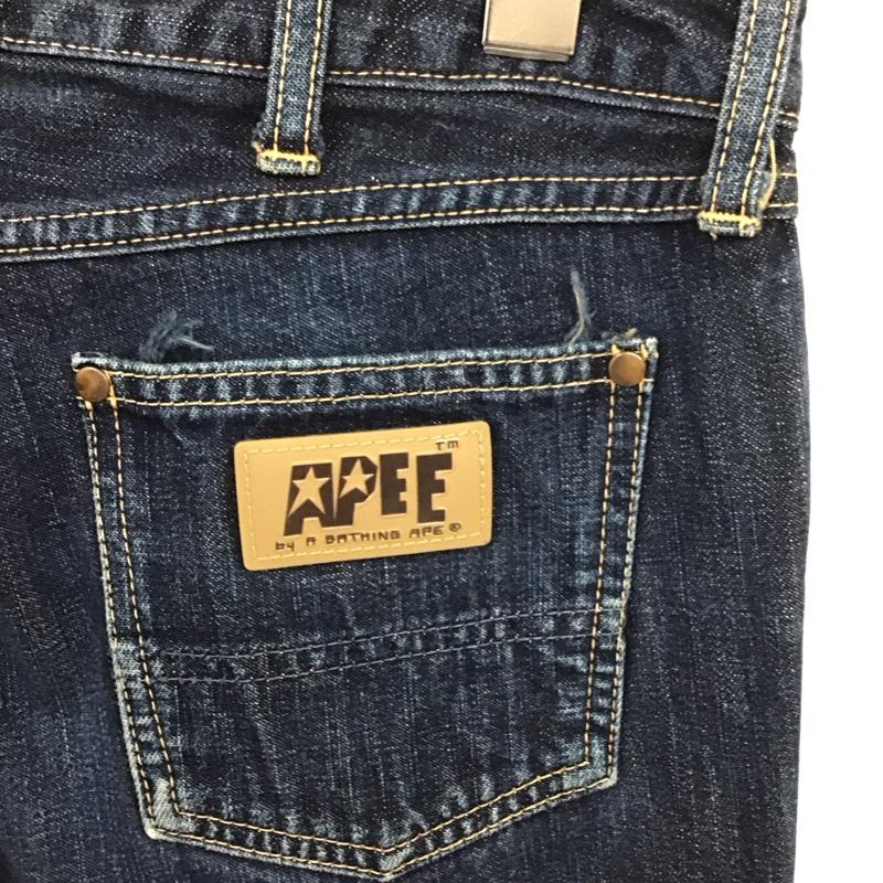 アベイシングエイプ A BATHING APE パンツ デニム、ジーンズ デニムパンツ ストレートパンツ スリムパンツ 無地 インディゴ / インディゴ /  レディース USED 古着 中古 10115184