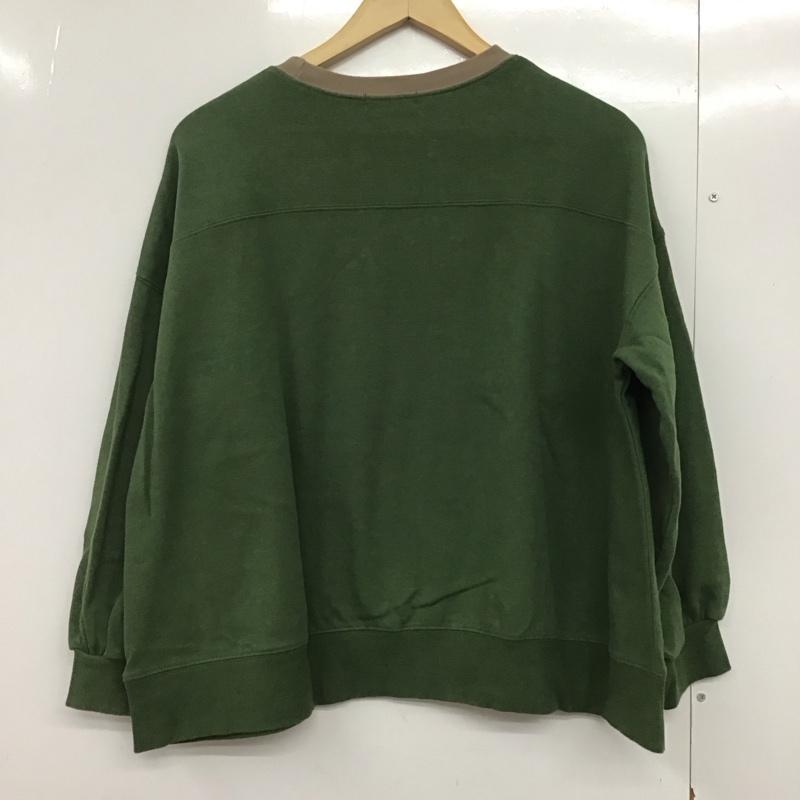 サマンサモスモス Samansa Mos2 トレーナー 長袖 1211824 スウェット プリント FREE ロゴ、文字 緑 / グリーン / X 茶 / ブラウン /  レディース USED 古着 中古 10144142