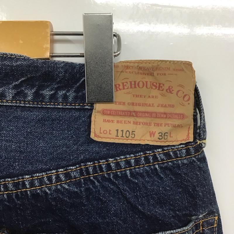ウエアハウス WAREHOUSE パンツ デニム、ジーンズ デニムパンツ ストレートパンツ ワイドパンツ カジュアルパンツ 36 無地 インディゴ / インディゴ /  メンズ USED 古着 中古 10107005