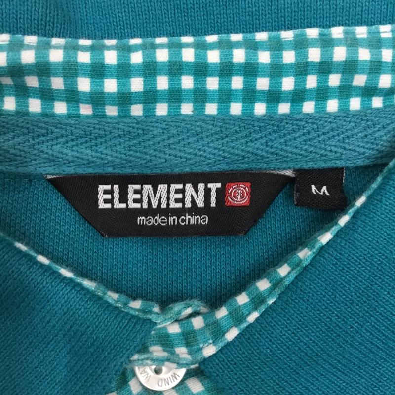 エレメント ELEMENT ポロシャツ 半袖 M 無地 X プリント 水色 / ライトブルー /  メンズ USED 古着 中古 10108978