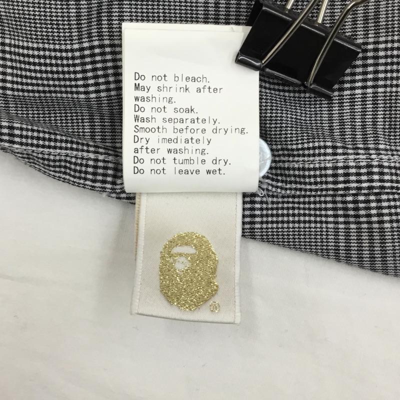 アベイシングエイプ A BATHING APE シャツ、ブラウス 半袖 A BATHING APE 半袖シャツ　4800-131-061 S チェック 白 / ホワイト / X 黒 / ブラック /  メンズ USED 古着 中古 10127622