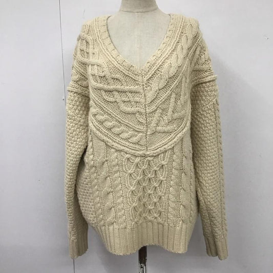 フリークスストア FREAK S STORE ニット、セーター 長袖 203-3329 Vネック FREE  アイボリー / アイボリー /  レディース USED 古着 中古 10109446