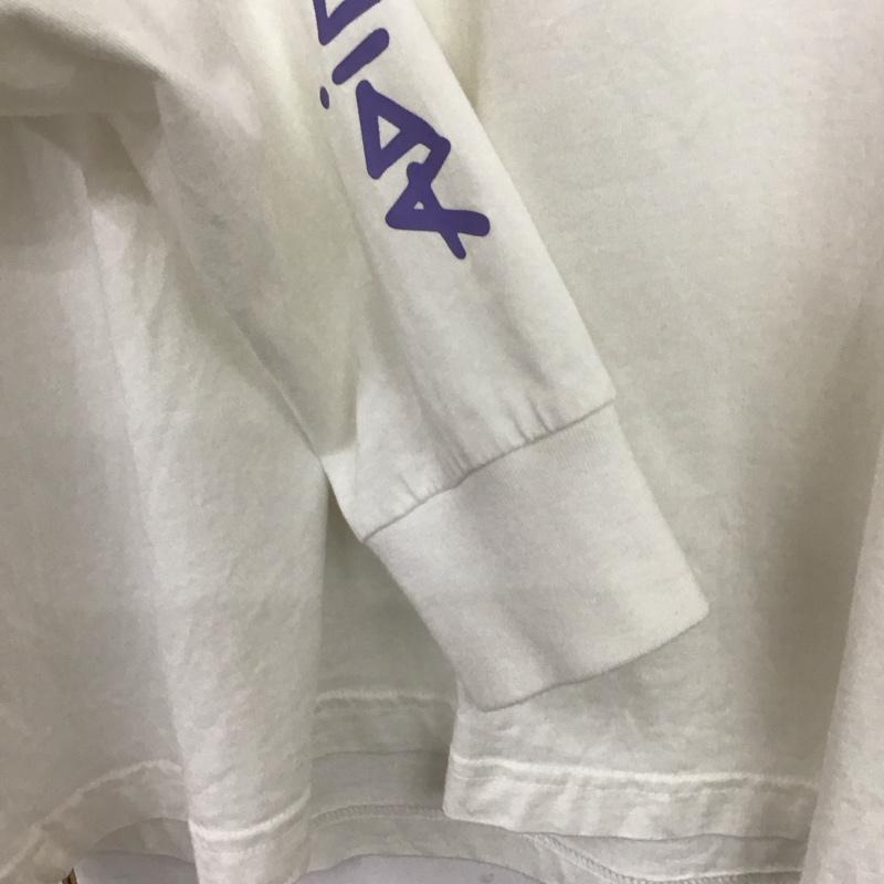 アディダス adidas Tシャツ 長袖 長袖カットソー プリントカットソー クルーネック プリント 白 / ホワイト /  メンズ USED 古着 中古 10140138