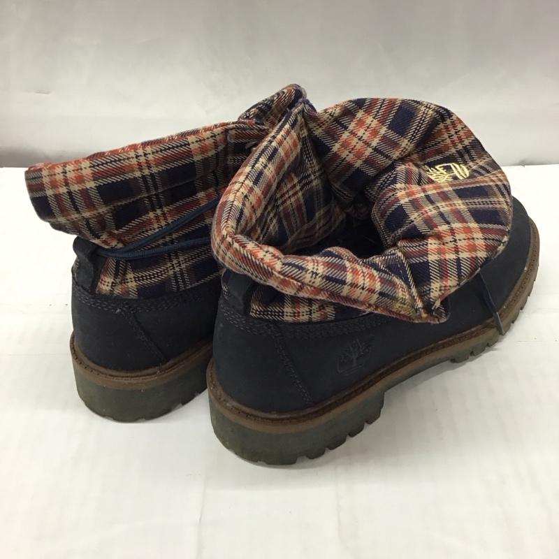 ティンバーランド Timberland ブーツ ショートブーツ 36987M 2WAYブーツ 23cm 23.0cm チェック 紺 / ネイビー /  レディース USED 古着 中古 10118138