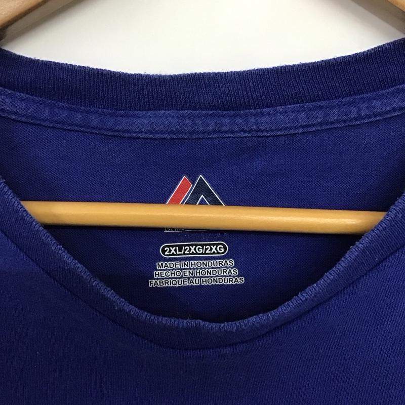 マジェスティック MAJESTIC Tシャツ 半袖 半袖カットソー プリントTシャツ クルーネックカットソー XXL プリント 青 / ブルー /  メンズ USED 古着 中古 10140521