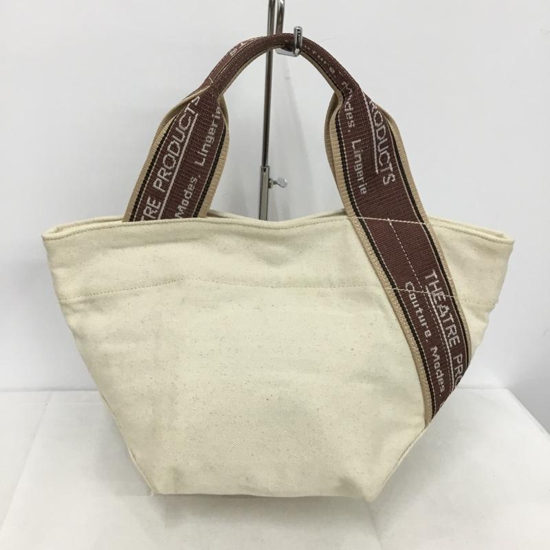 シアタープロダクツ THEATRE PRODUCTS ハンドバッグ ハンドバッグ OP200001 別注ロゴジャガードテープトートバッグ OPAQUE.CLIP ロゴ、文字 茶 / ブラウン / X アイボリー / アイボリー /  レディース USED 古着 中古 10141657
