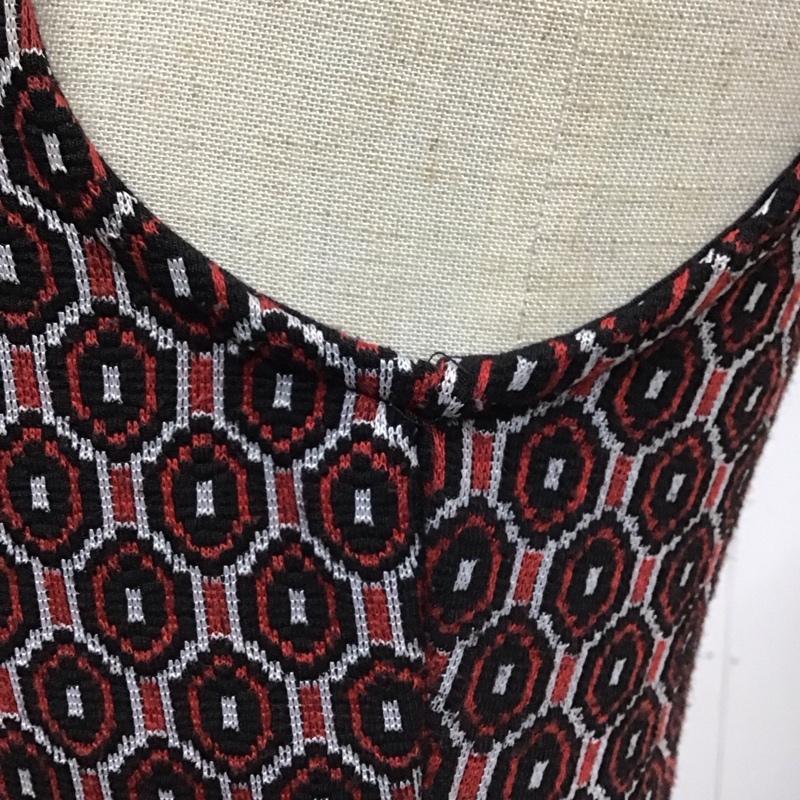 ザラ ZARA ワンピース ミニスカート S 総柄 黒 / ブラック / X 白 / ホワイト / X 赤 / レッド /  レディース USED 古着 中古 10115343