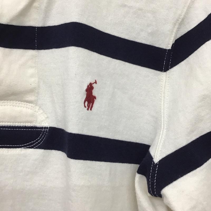 ポロラルフローレン POLO RALPH LAUREN カットソー 長袖 長袖カットソー 長袖ポロシャツ カラーシャツ M ボーダー柄 白 / ホワイト / X 紺 / ネイビー /  メンズ USED 古着 中古 10138924