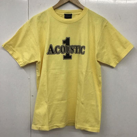 アコースティック ACOUSTIC Tシャツ 半袖 半袖カットソー プリントTシャツ クルーネックカットソー L ロゴ、文字 黄 / イエロー /  メンズ USED 古着 中古 10131388
