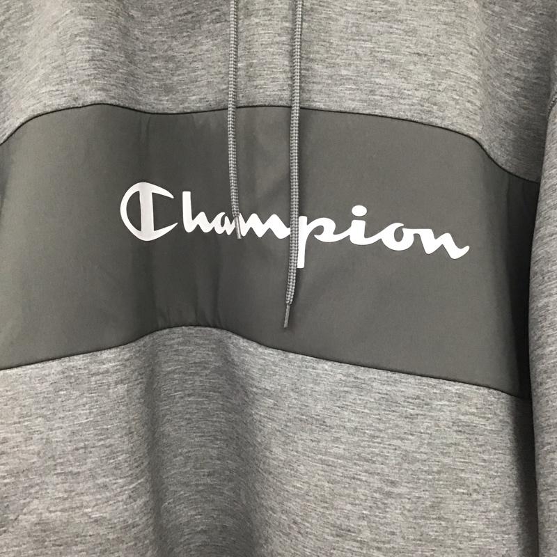 チャンピオン Champion パーカー 長袖 c3-cs110 TW3LSHOODEDSWEATSHIRT プルオーバーパーカー XL ロゴ、文字 灰 / グレー /  メンズ USED 古着 中古 10145702
