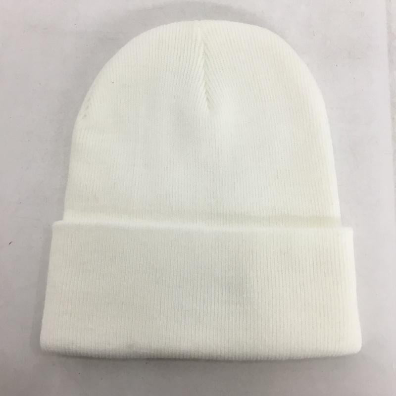 エム M 帽子 ニット帽 ロゴ、文字 白 / ホワイト /  メンズ USED 古着 中古 10138028