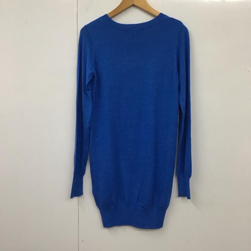 マウジー MOUSSY ワンピース ロングスカート 長袖ニットワンピース クルーネック FREE 無地 青 / ブルー /  レディース USED 古着 中古 10117910