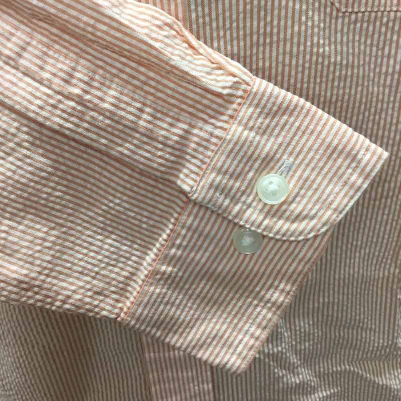 エルエルビーン L.L.Bean シャツ、ブラウス 長袖 ボタンダウンシャツ M ストライプ 白 / ホワイト / X 橙 / オレンジ /  メンズ USED 古着 中古 10112762