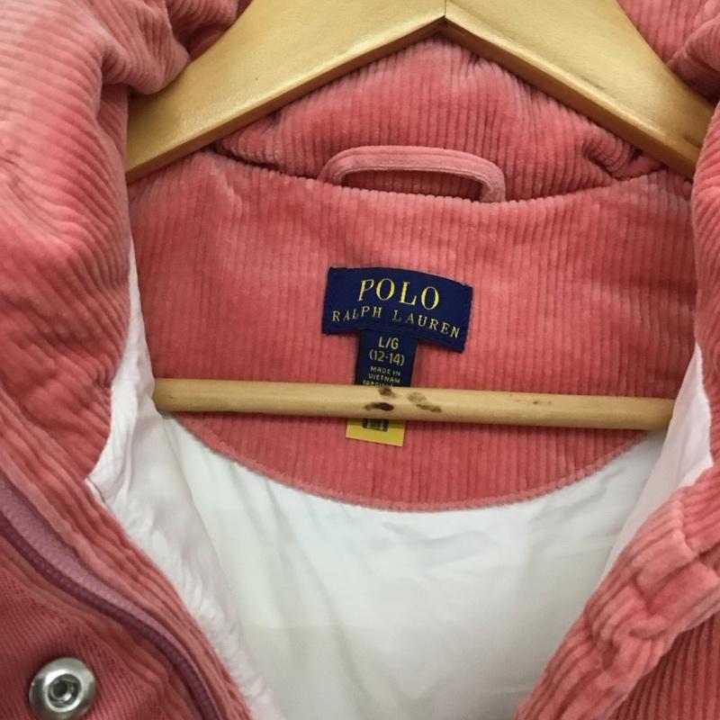 ポロラルフローレン POLO RALPH LAUREN ベスト ベスト ジップアップダウンジャケットベスト コーデュロイジャケット L ロゴ、文字 桃 / ピンク /  レディース USED 古着 中古 10145069
