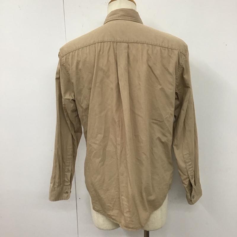 エディーバウアー Eddie Bauer シャツ、ブラウス 長袖 長袖シャツ カラーシャツ ポケットシャツ 長袖カットソー ボタンダウンシャツ M 無地 ベージュ / ベージュ /  メンズ USED 古着 中古 10122797
