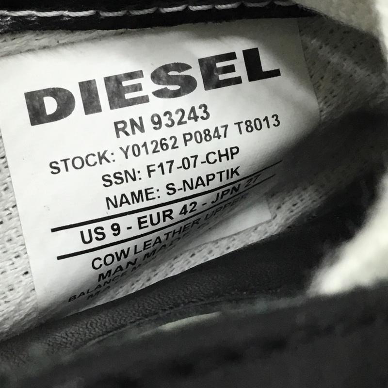 ディーゼル DIESEL スニーカー スニーカー Y01262 P0847 T8013 レザー 27cm 27.0cm ロゴ、文字 黒 / ブラック / X 白 / ホワイト /  メンズ USED 古着 中古 10118935